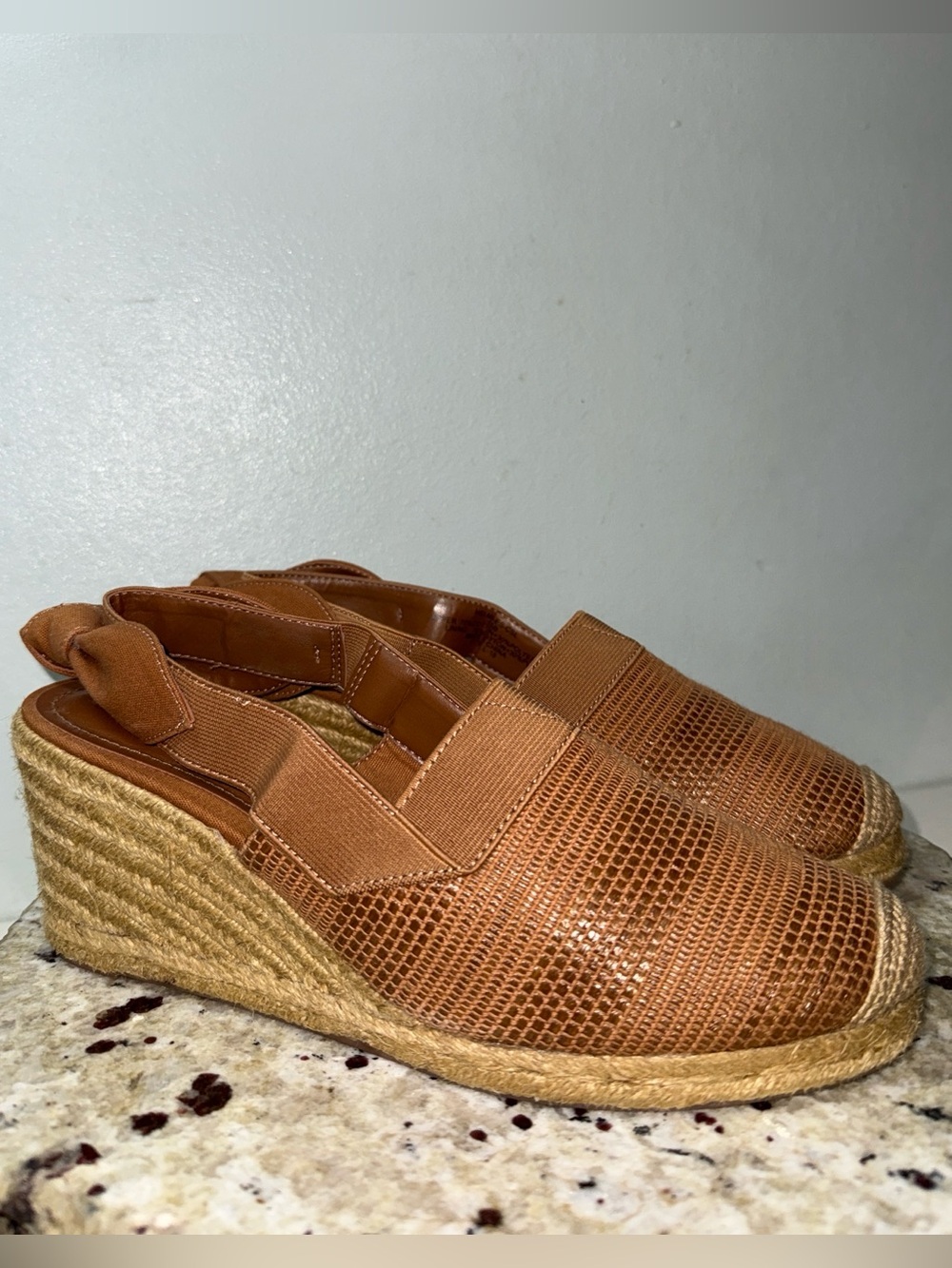 Lauren Ralph Lauren Helma Classic Closed-Toe Espadrille Wedge Slingback Sz 8.5